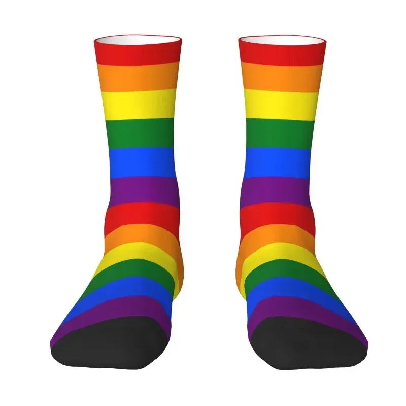 Gay Pride LGBT Rainbow Flag Men's Crew Socks Unisex Cool LGBTQ Lesbian Spring Summer Autumn Winter Dress Socks