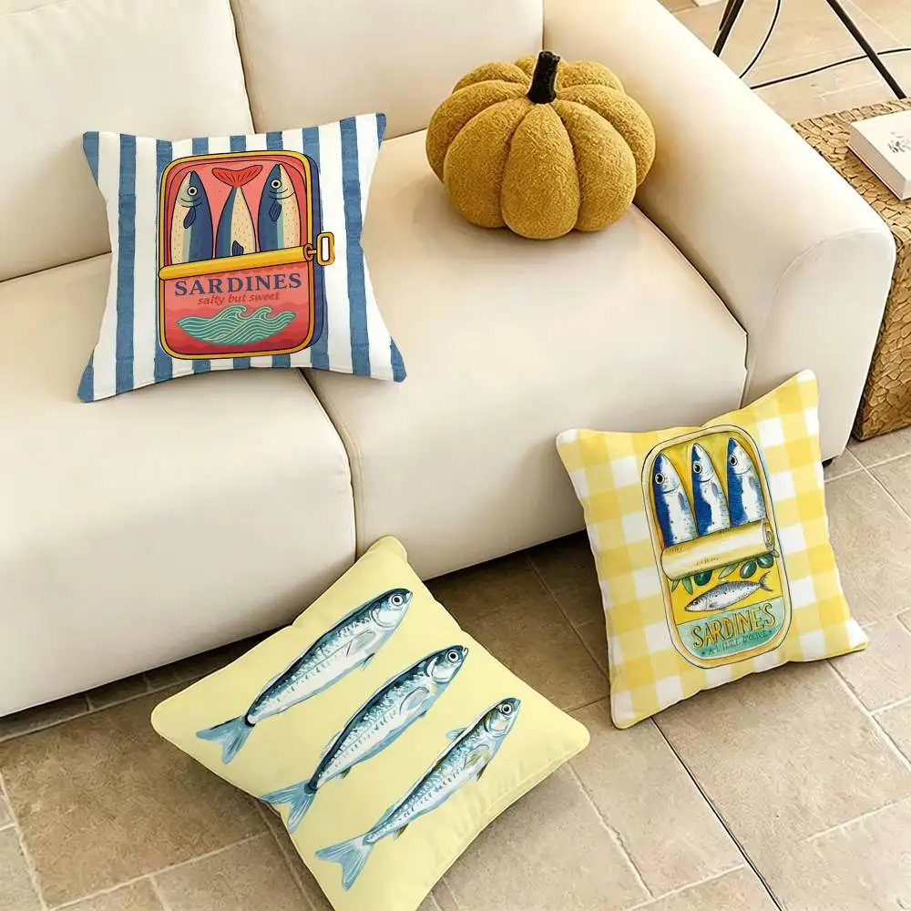 

Sardine-E C-Cartoon Square Double-Sided printed Pillow Case Bedroom Bedside Pillow Sofa Cushion Cover Gift
