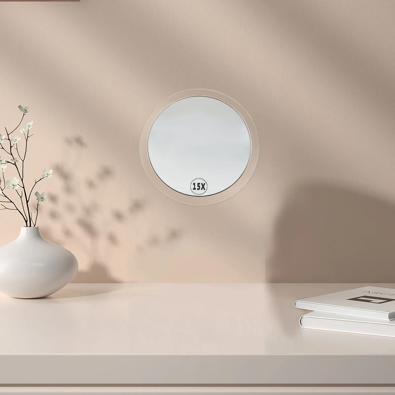 

Magnifying Mirror Suction Cup Single Side Portable Bathroom Magnification Makeup Mirror Eyebrow Shaping Travel Use