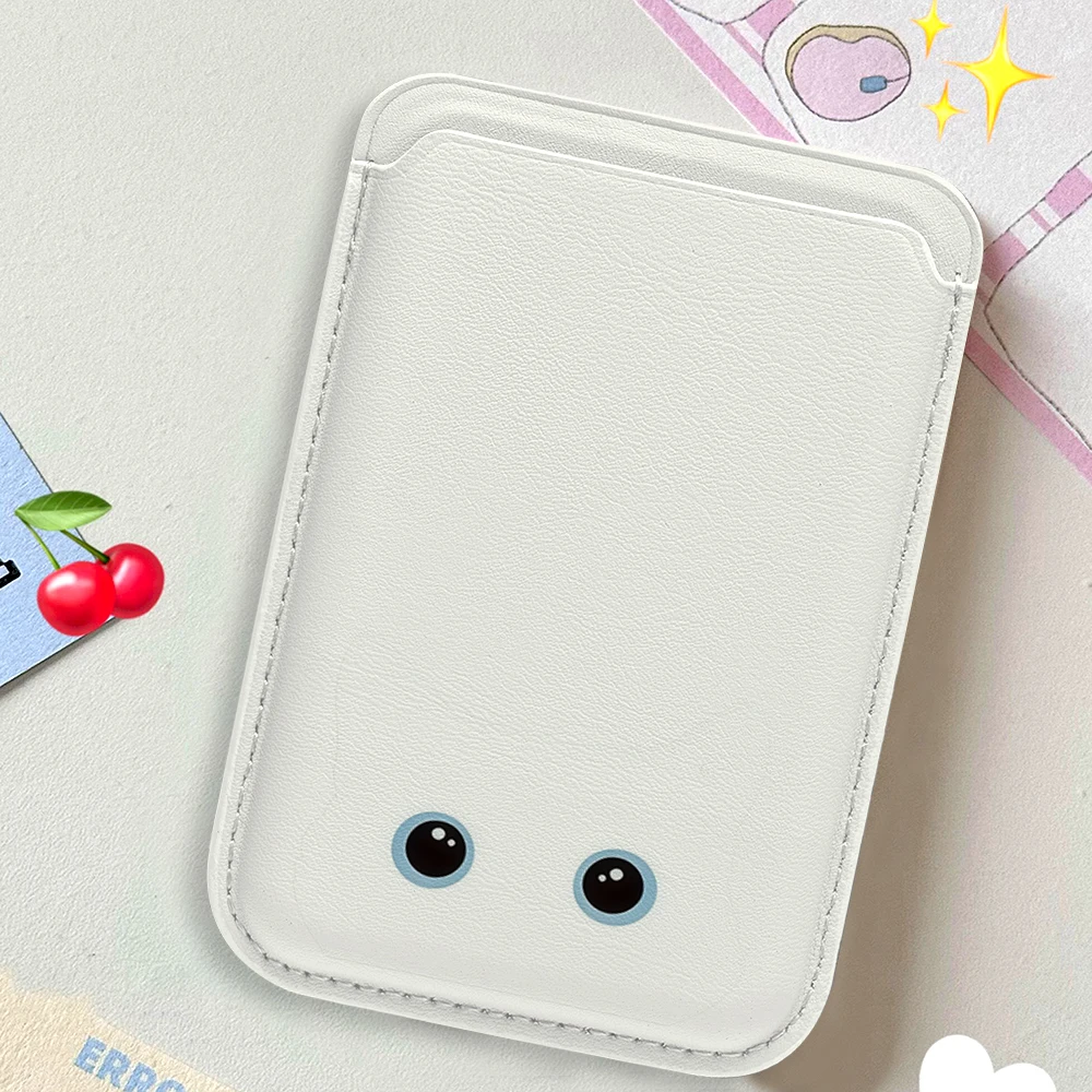 Niedliche Katzen-Lederkartenhalterung, Süße Kitty-Geldbörse, Telefonkartenhalter für Magnetische Hüllen, Geeignet für alle iPhone Magsafe-Karten-Handytaschen – Detail 3