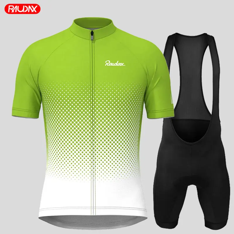 2023 Raudax Cycling Bib Shorts Men\'s Mountain Bike Jersey Clothing Summer Complete Racing Bicycle Clothes Quick-Dry Sports Set