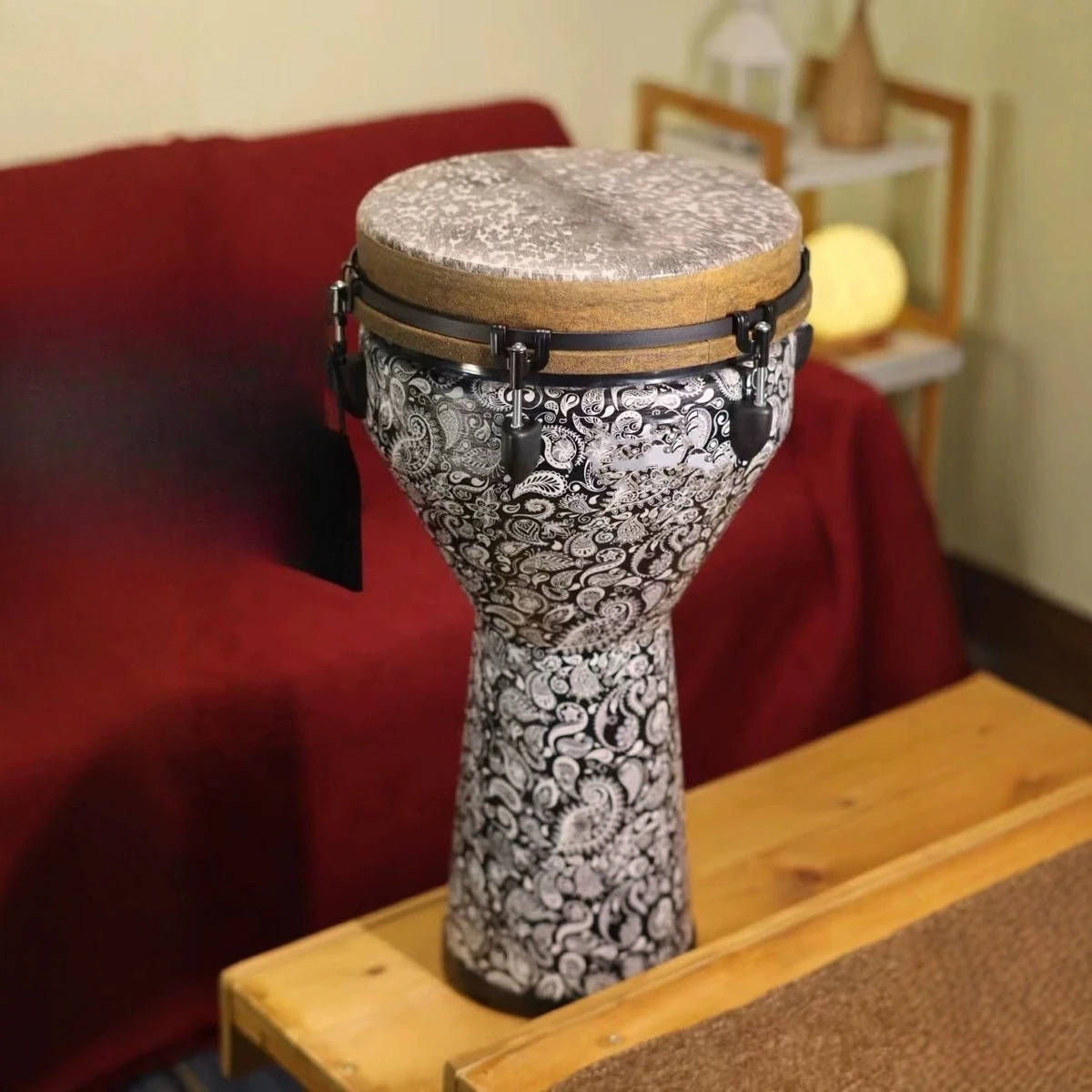 12 inch African drum tambourine, eco-friendly wood adult beginner African drum, screw Internet celebrity musical instrument