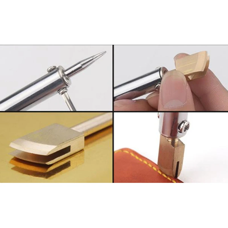 Leather Electric Edger Brass Edger Soldering Iron Burning Edge Leather Craft Edger Sealing Machine Leather DIY Tool Knife