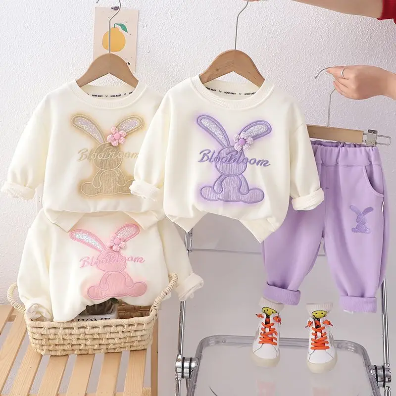 1-7 anni Set di abbigliamento per bambini ragazza abbigliamento Casual felpa e pantaloni moda per bambini 2 pezzi tute autunno inverno per bambini