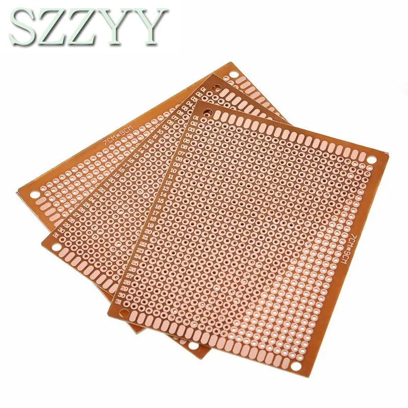 5pcs 7x9 7*9cm Single Side Prototype PCB Breadboard Universal Board Experimental Bakelite Copper Plate Circuirt Board Yellow