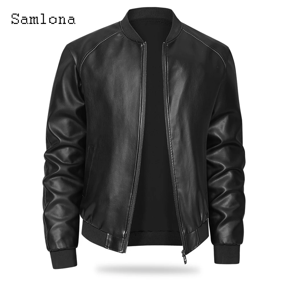 

Мужские крутые роскошные пилотные куртки размера плюс 8xl, черные куртки из мягкой искусственной кожи, мужские модные куртки на молнии с карманами из синтетического искусственной кожи Hommes