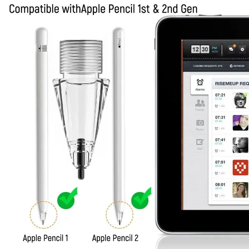 Soft Silicone Pencile Tips for Apple Pencil 1/2 Wear-Resistant Replacement Stylus Pen Tip for IPencil 1/2 HB Mute Spare Nibs