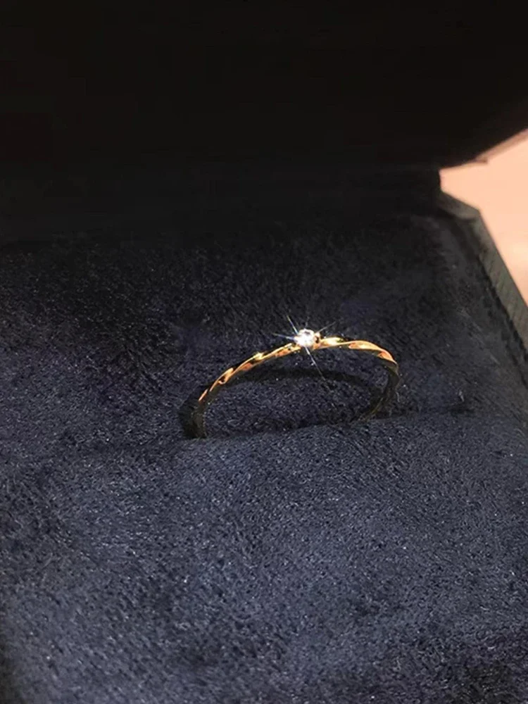 925 Sterling Silver Simplicity Advanced Personalized Wrap Zircon Rings for Women Ring High Quality Gold Color Fine Jewelry