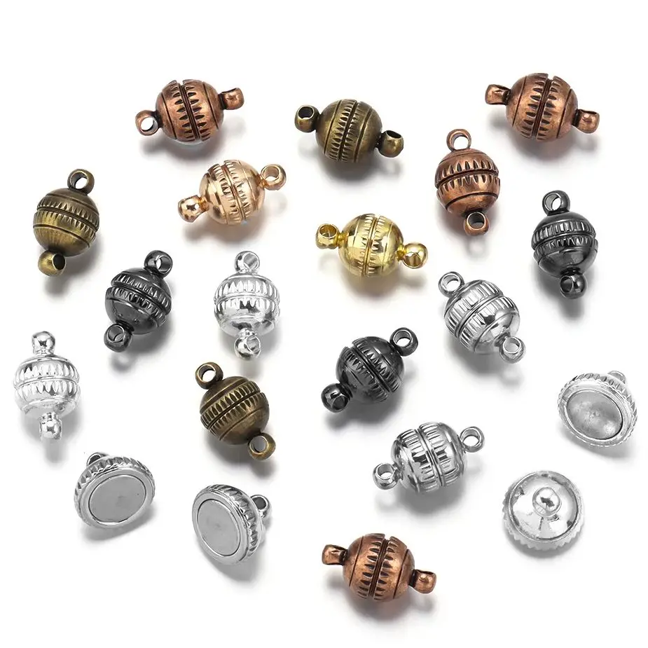 

5pcs/Lot Round Strong Magnetic Clasps for For Jewelry Making End Chain Buckle Hook Clasps Connector DIY Bracelets Necklace