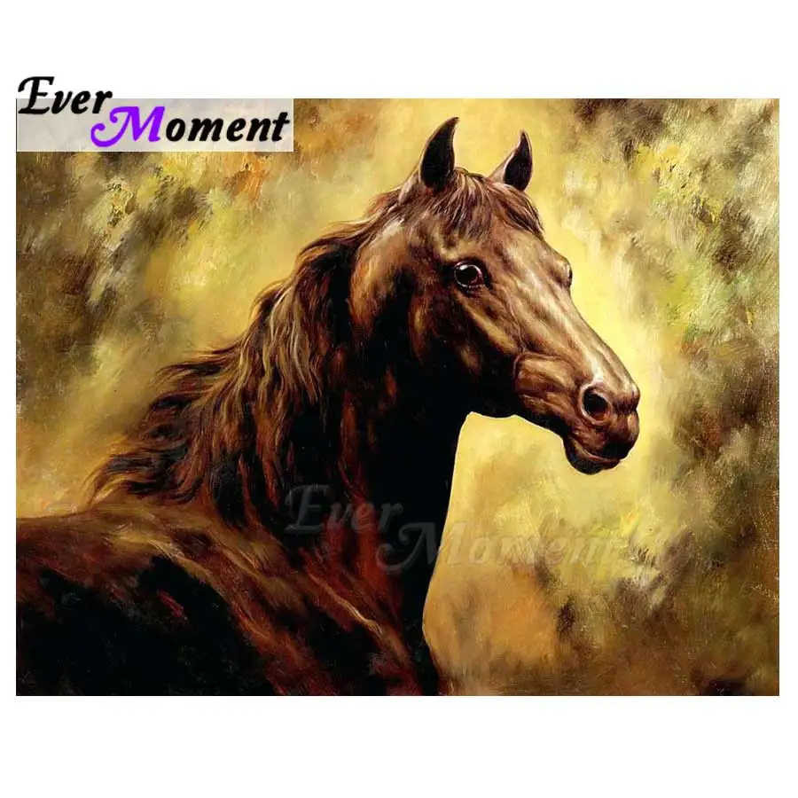 Ever Moment Diamond Panting Mosaic Full Square Drill Horse Decoration For Home Diamond Embroidery 5D DIY Handmade ASF1408