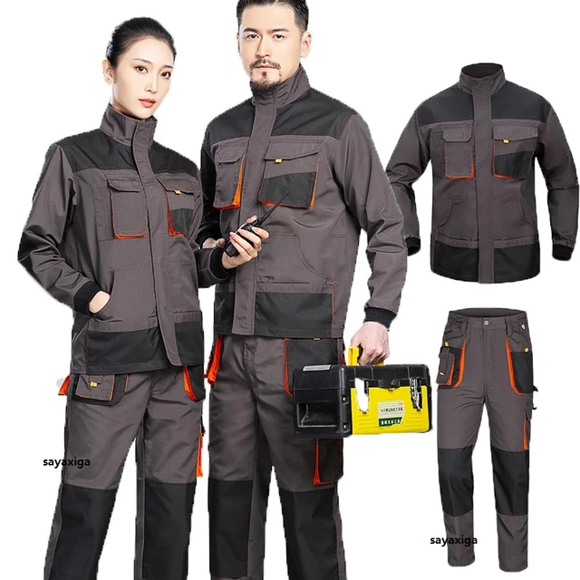 Ropa de trabajo para hombre chaqueta pantalones traje resistente al desgaste uniformes de trabajo de fabrica herramientas monos de trabajo de reparacion de automoviles ropa de trabajo de taller 5x Ali...