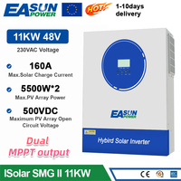 EASUN POWER Hybrid Solar Inverter 11KW 220V Inverter Pure Sine Wave 48VDC Battery Solar Inversor 160A MPPT Controller Converter