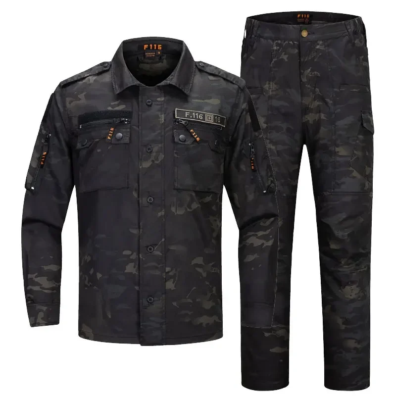 New Camo Male Security Combat Uniform Tactical Combat Jacket Special Force Training Clothes Safari Suit Pants