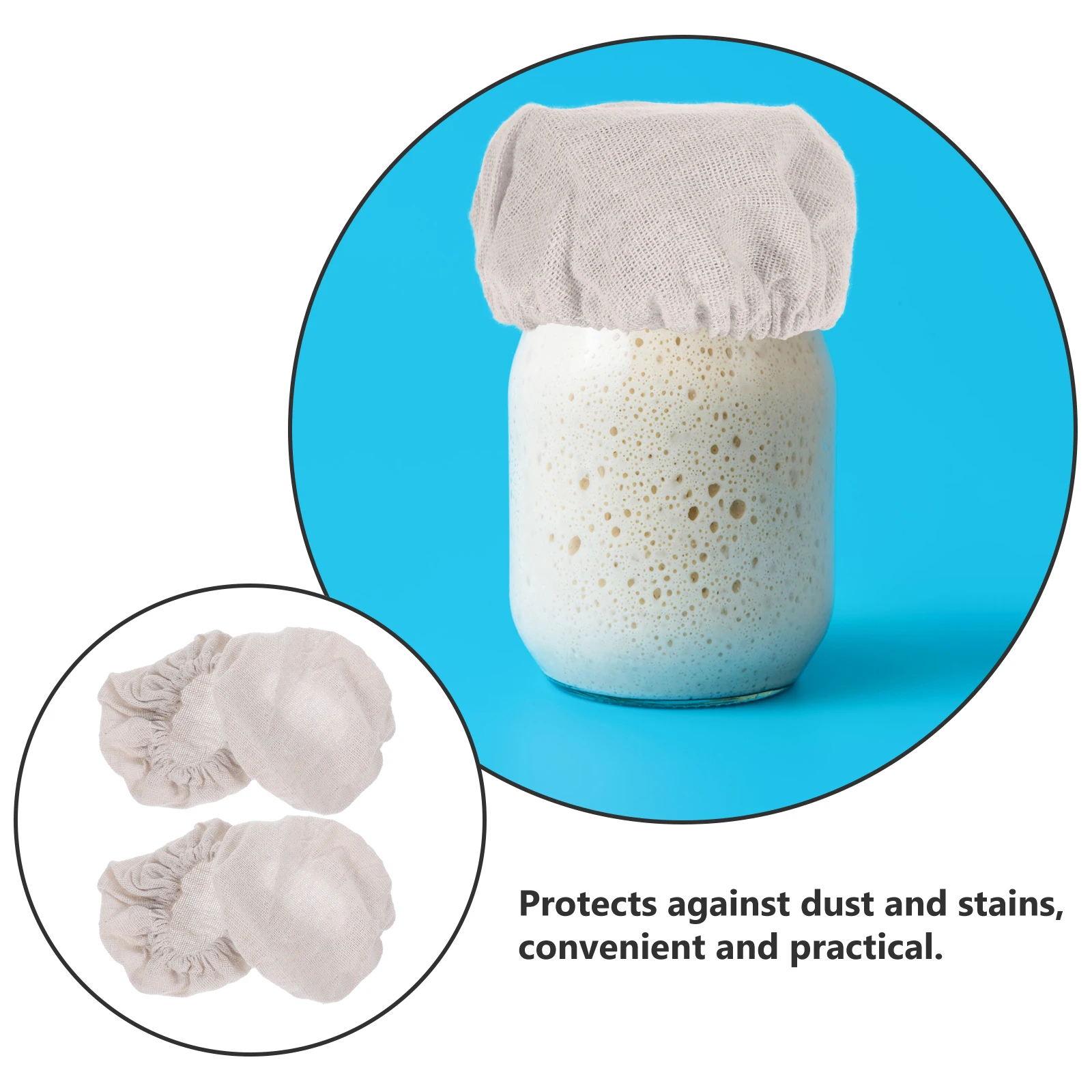 

4pcs Fermentation Jar Cloth Cover Sourdough Starter Bottle Lids Airtight Sealed Glass Container Replacement Cap for Canning