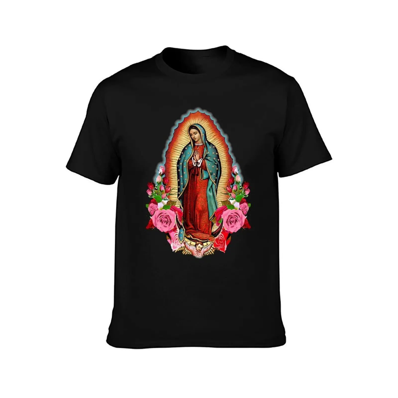 Our Lady of Guadalupe T-Shirt, Summer Casual Cotton Tee, Oversized Streetwear Tops, Vintage Graphic Print, Unisex Men Women