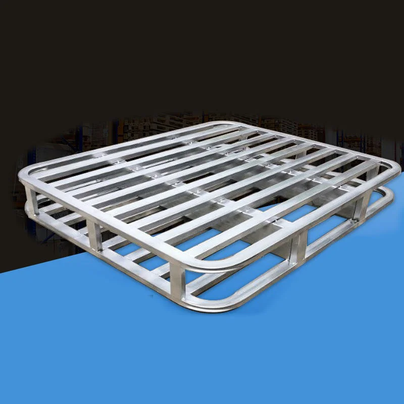 Double Layer Galvanized Steel Round Corner Pallet Warehouse Stackable Metal Pallet Forklift Use Logistics Cargo Transport Tray
