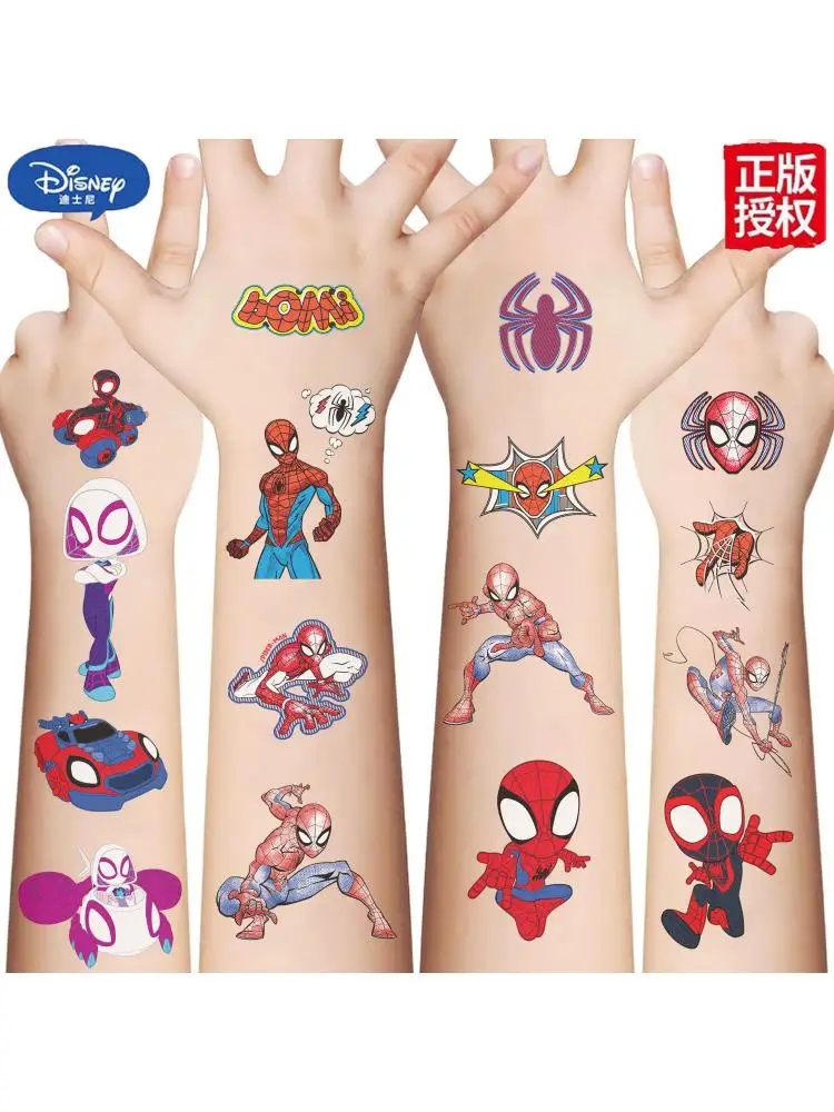 10 Stück/Set Neue Marvel Cartoon Spider-Man Temporäre Tattoo-Aufkleber Niedliche Spider-Man Tattoos für Lustige Geburtstagsgeschenke
