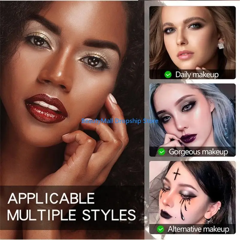 40JD 스모키 아이 섀도우 팔레트, 9 컬러 블랙 실버 그레이 고스 중성 무광택 시미자 눈 그림자 메이크업 팔레트, 방수