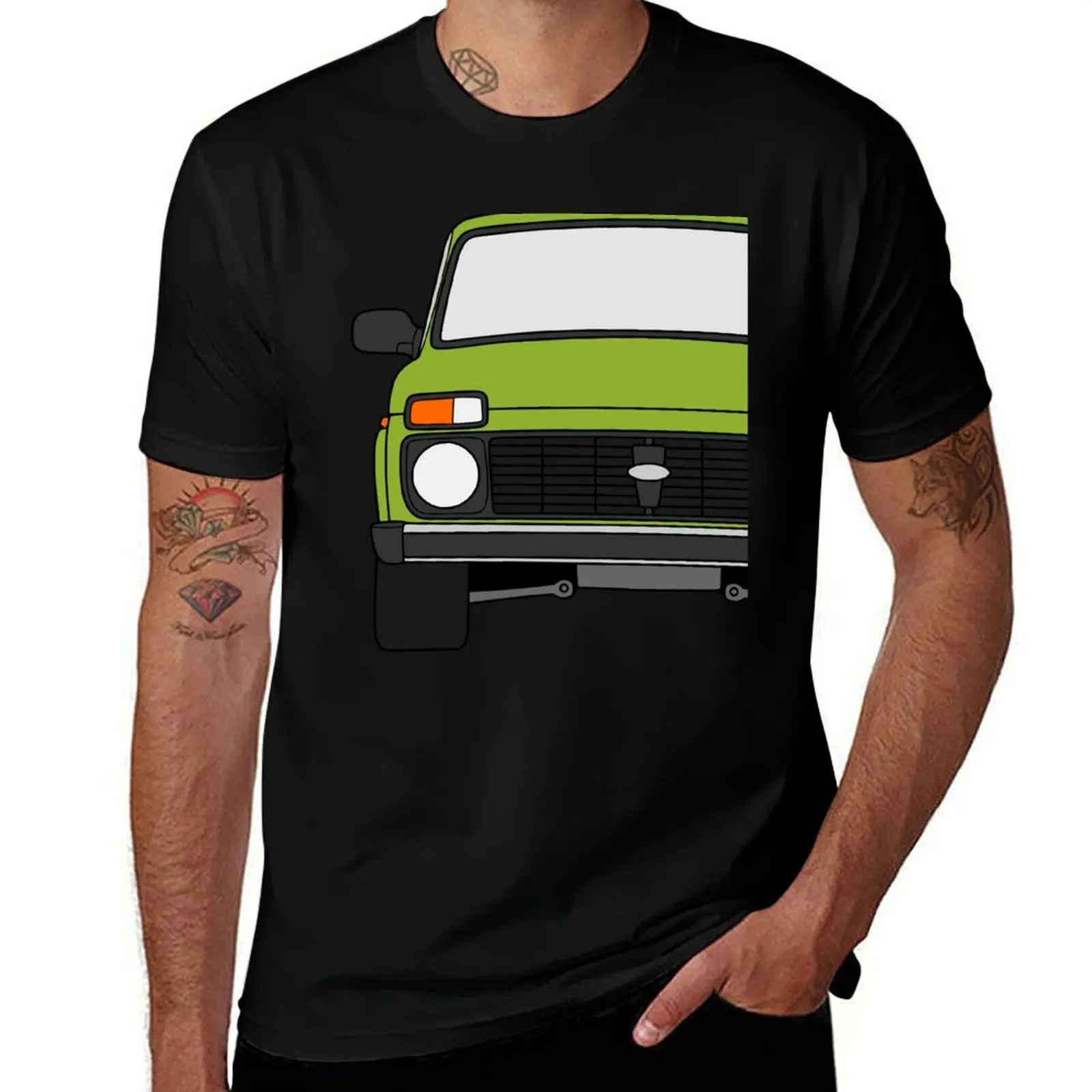

Lada Niva Legend 4x4 taiga olive color T-Shirt anime clothes hippie clothes cute tops graphic t shirt vintage t shirt men