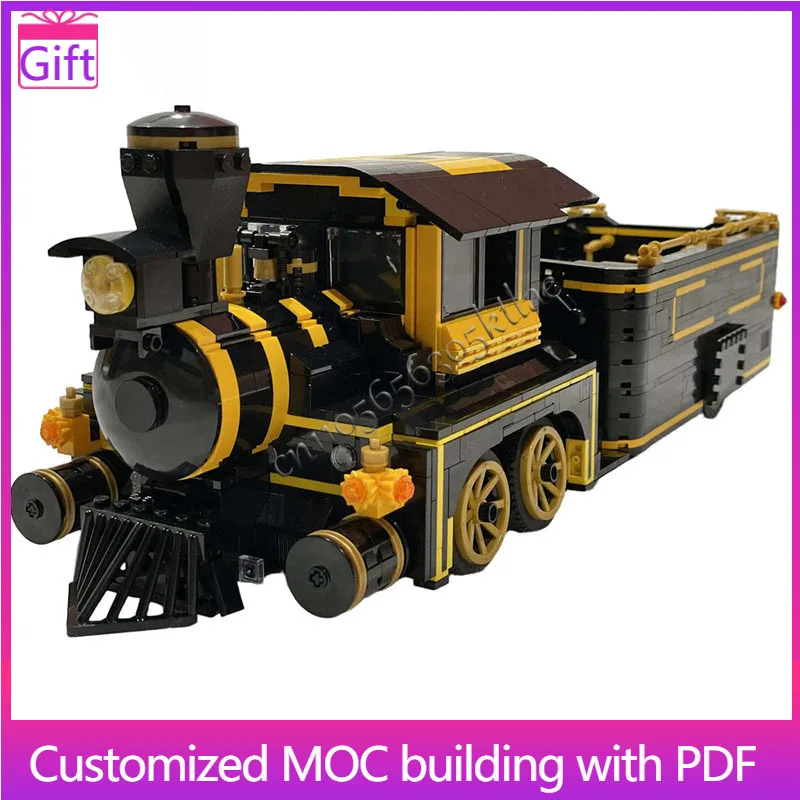 

1894 PCS MOC Vintage Transport Steam Locomotive Model Technology Building Blocks Creative Children Toys Exquisite Birthday Gift