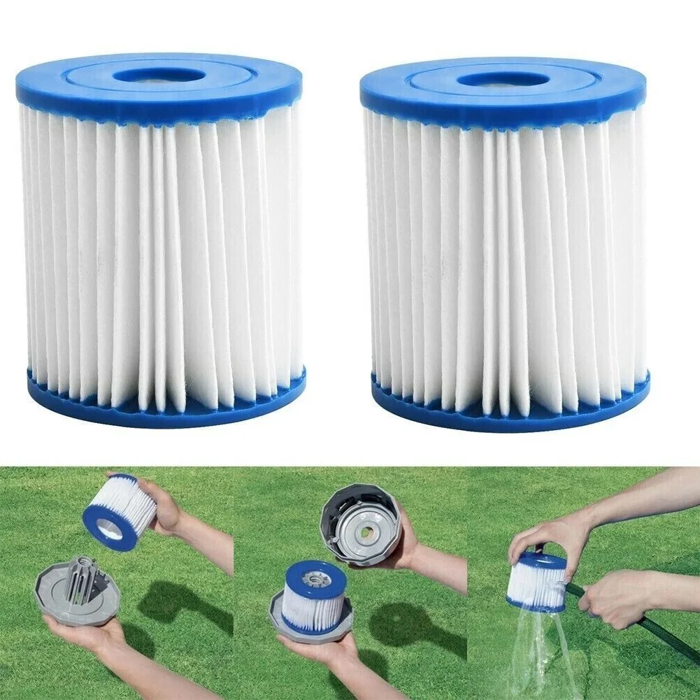 

2pcs Inflatable Hot Tub Spa Filter Cartridge Bath Water Filter Cartridge For Intex H-Type 29007E Pump Replacement Swimming Pool