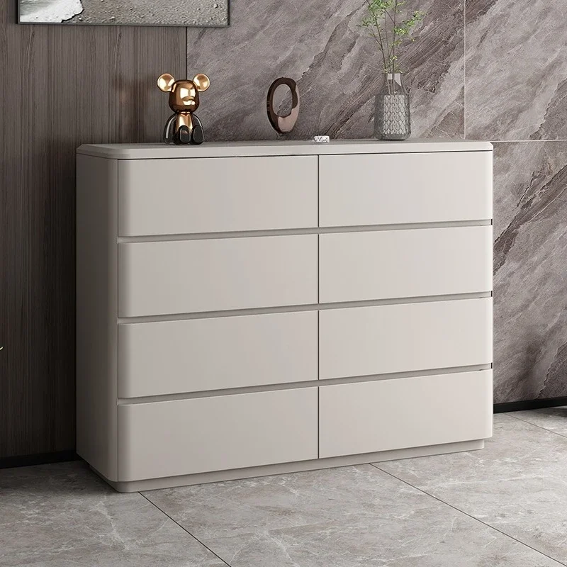 Drawer wooden dresser, bedroom living room storage solid wood building wide top multi-color environmental protection