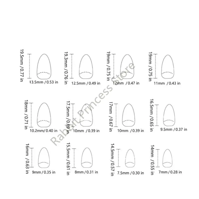 BX0F Luxurys ABS مجموعة أظافر صناعية 24 قطعة نمط سلحفاة زرقاء مع لهجات أحجار الراين اللامعة
