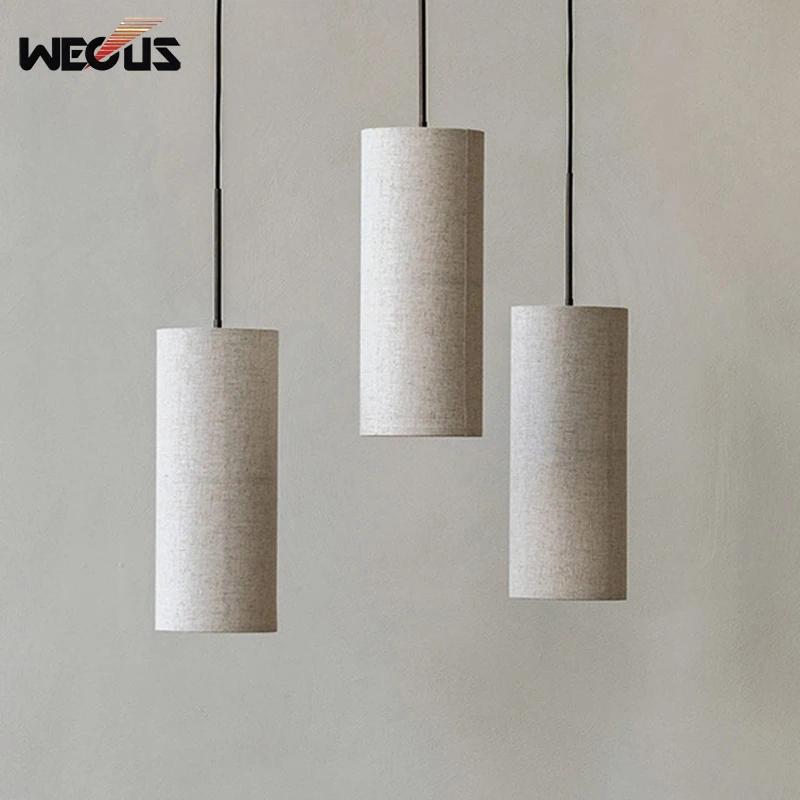 

Japanese wabi sabi dining pendant light nordic designer fabric lamp for homestay tea room private booth dining table bar decor