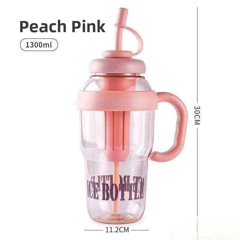 New Ladies Large Capacity Water Cup Summer Ice King Belly Cup with Straw Tea Water Separation High Aesthetic Stainless Steel Lid