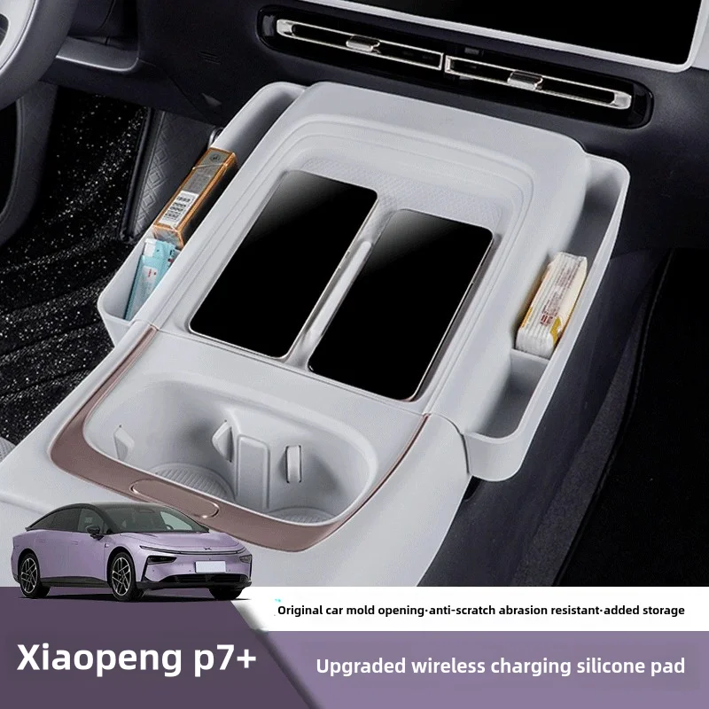 

For Xpeng P7+ 2022-25 Center Armrest Storage Box Cup Holder Console Organizer Box Accessories