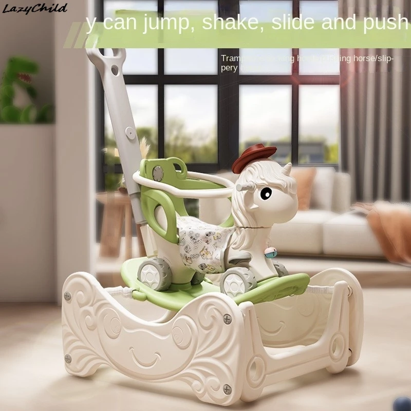 Lazychild Baby Rocking Horse Birthday Anniversary Gift Home 1-6 Indoor Baby Toys Rocking Car Fall-proof Burst Laugh Bouncer News