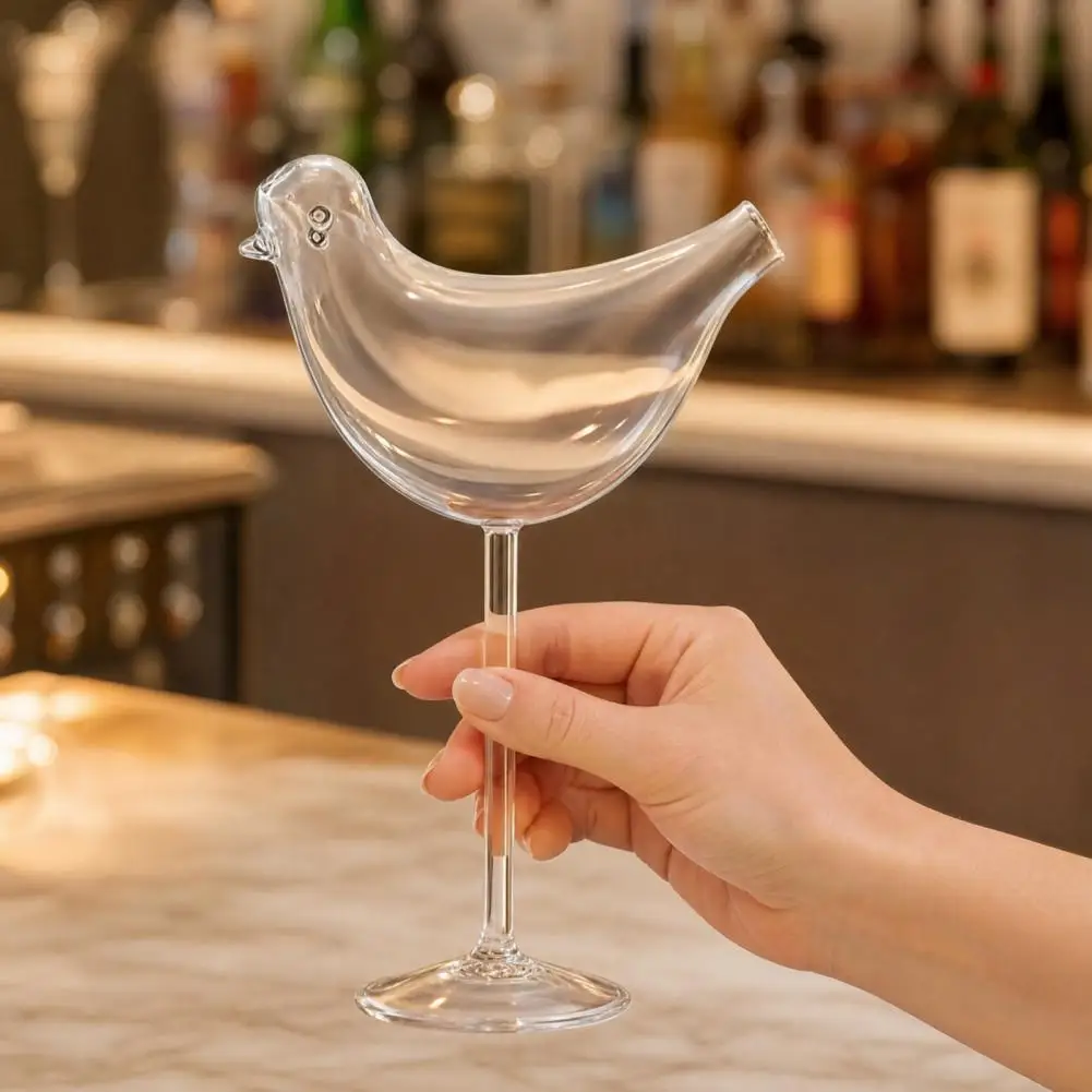 Sturdy Glass Cocktail Cup Bird Shaped Cocktail Glass Bird Cocktail Glass with Stable Base 150ml Elegant Wine Fancy for Party