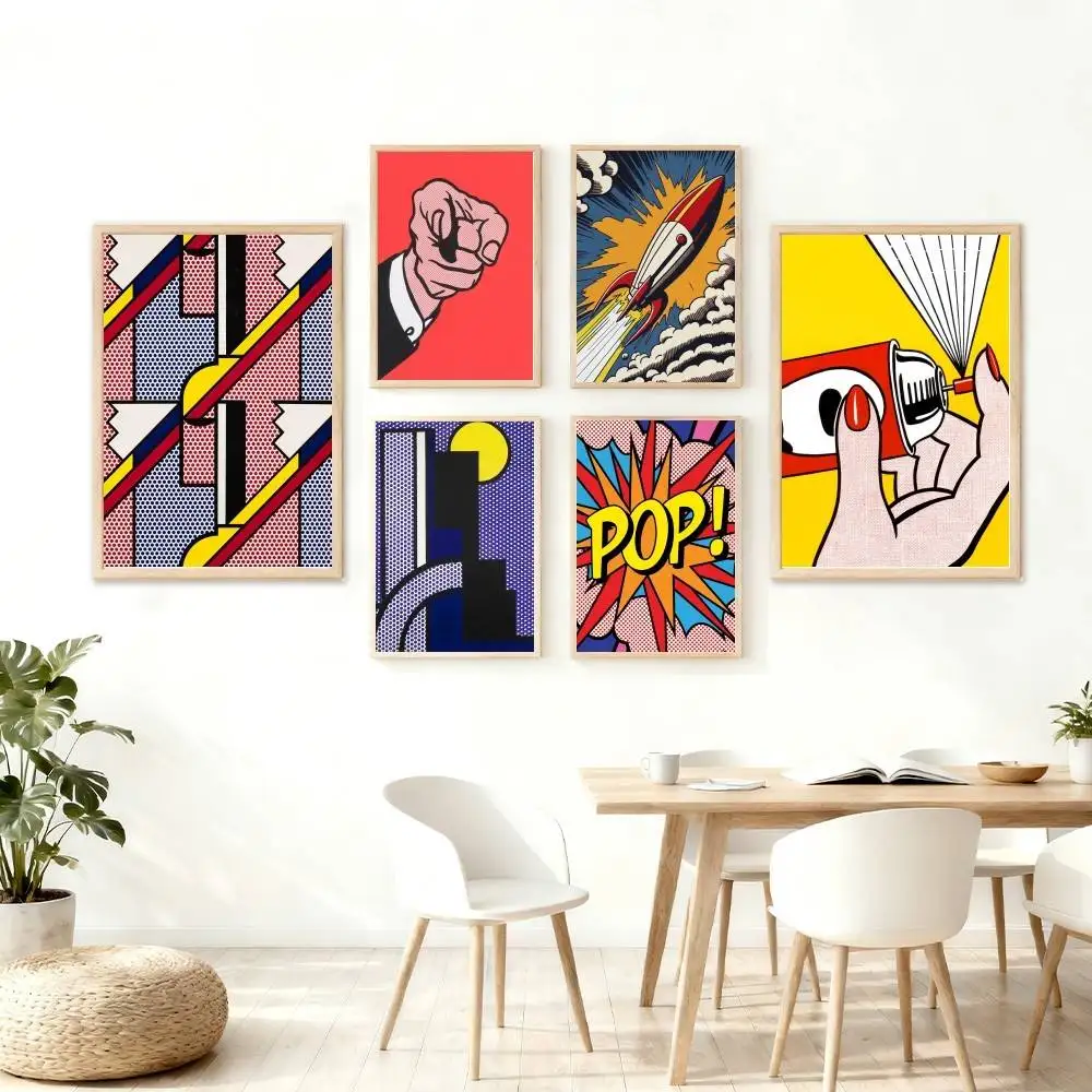 Art R-Roy Lichtenstein Pop lassic Cover Canvas Painting Print Poster For Living Room Wall Art Home Decor Pictures Gift
