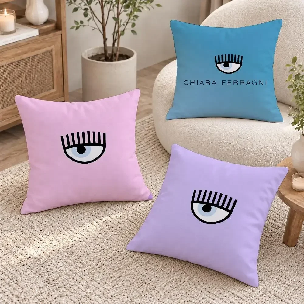 Luxury Brand Chiara Ferragni Cushion Cover Washable Short Plush Pillowcase, Wrinkle Resistant Cushion Cover for Bedroom Decor