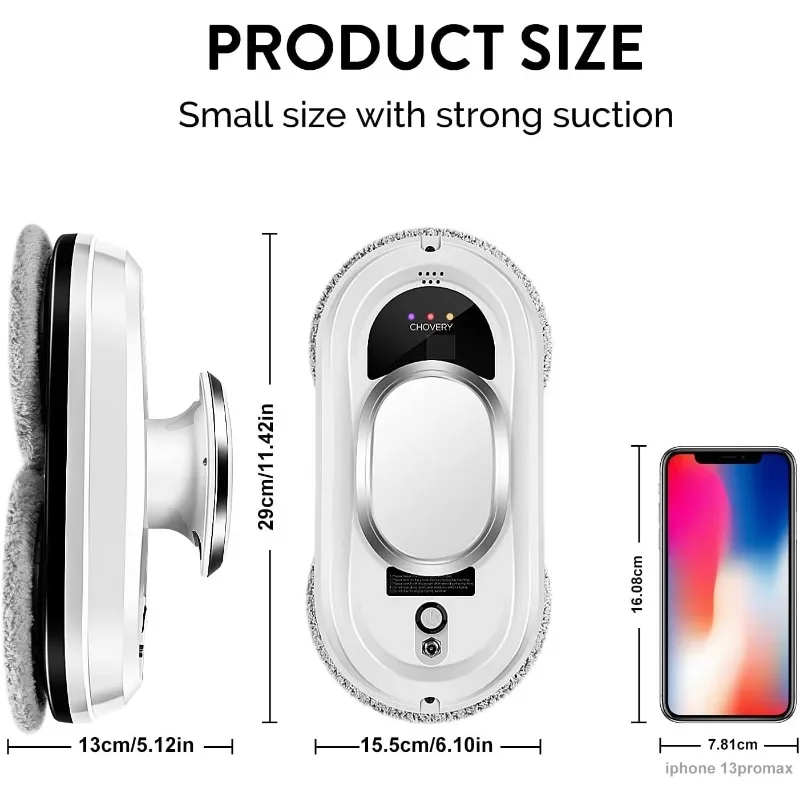 หุ่นยนต์ทําความสะอาดหน้าต่าง, หุ่นยนต์ทําความสะอาดกระจกอัจฉริยะพร้อมแรงดูด 5600Pa, หุ่นยนต์ทําความสะอาดหน้าต่างควบคุมระยะไกล