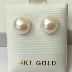 Promotion AAA akoya 9-10mm white pearl earrings 14k gold limited time promotion 6-13mm