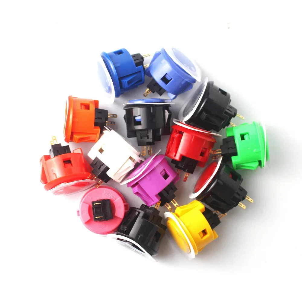 오리지널 일본 SANWA OBSF-30 라운드 푸시 버튼, 아케이드 스위치, DIY 조이스틱 세트 PC PS/3 XBOX 게임 부품, 30mm