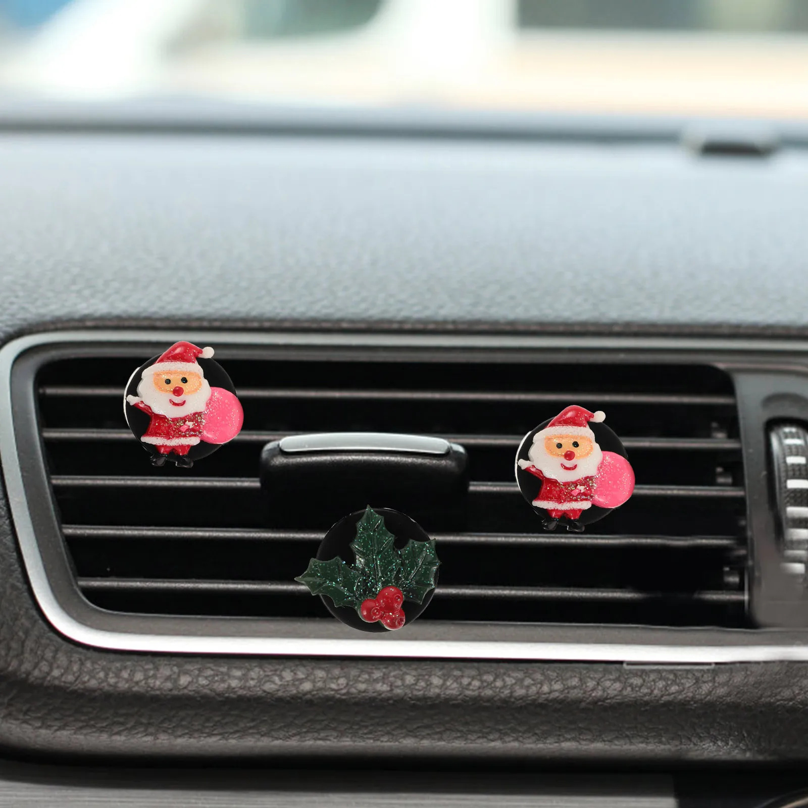 

8pcs Car Air Freshener Clips 9 Scents Refillable Vent Diffuser For Christmas Car Interior Decorations Santa Claus Snowflake