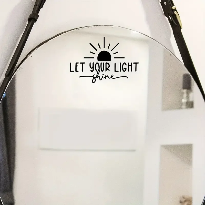 Let your light shine positive energy text stickers bathroom room dressing mirror makeup mirror door window wall home life decora