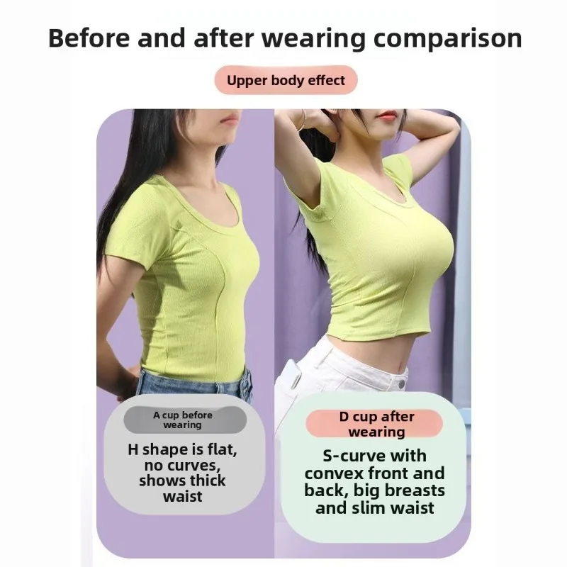Reggiseno Push-Up Imbottito in Silicone per Seno Piccolo, Aumenta il Volume, Sexy Scollo a V Profondo, Espansore del Seno Esterno, Comodo e Traspirante