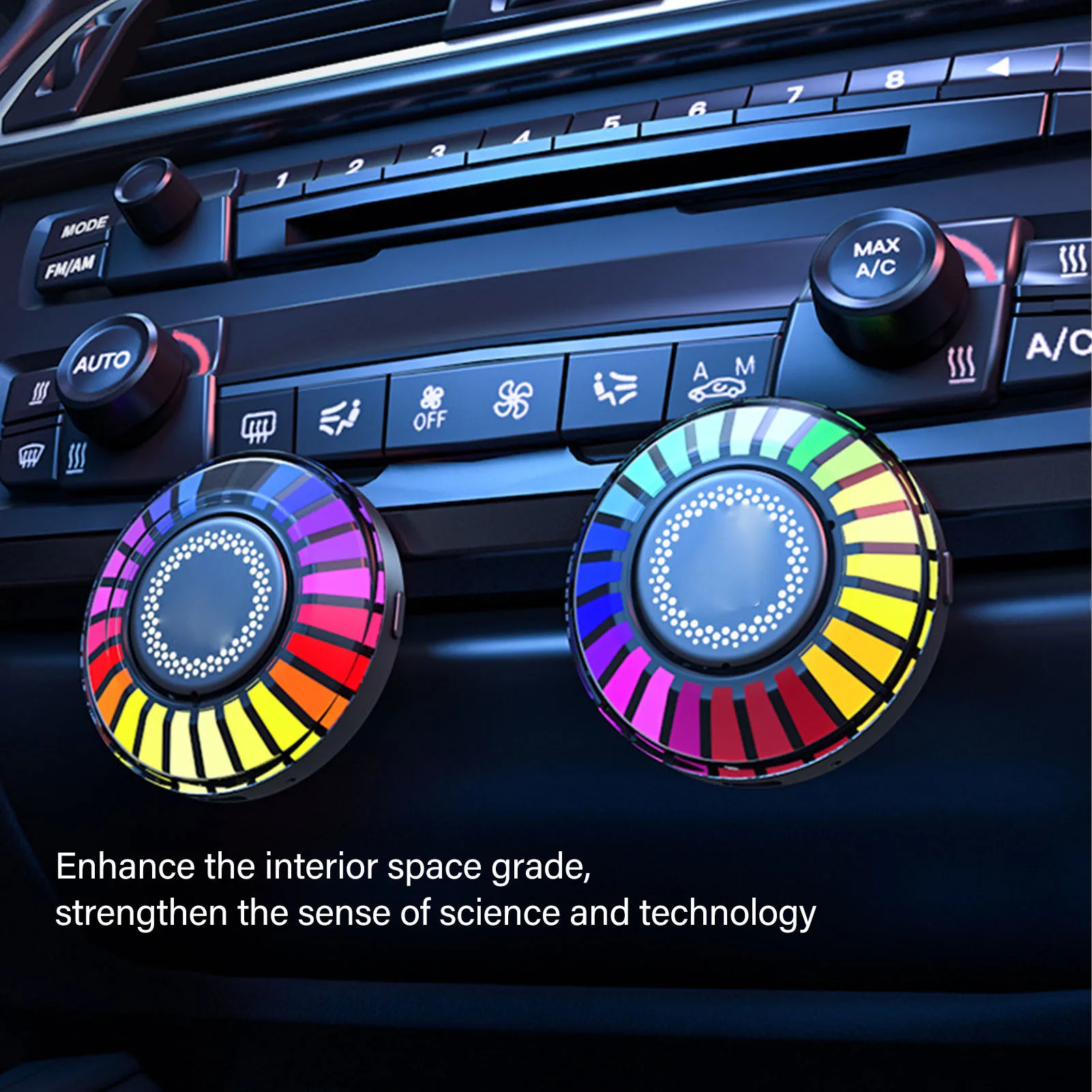 

RGB звукосниматель, окружающая лампа, 32-битная, меняющая цвет, управление через приложение, магнитная музыка, светодиодный ритм-светильник для автомобиля, дома, ритм-светильник