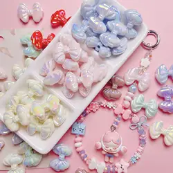 10pcs/lot Shiny Bowknot Beads Bow Tie Spacer Acrylic Beads For Jewelry Making Diy Bracelet Necklace Earrings Handicrafts