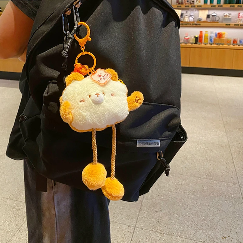 Cartoon Kawaii Bear Bread Plush Coin Purse Keychain Cute Bear Female Exquisite Fashion Backpack Pendant Decompression Plush Toys