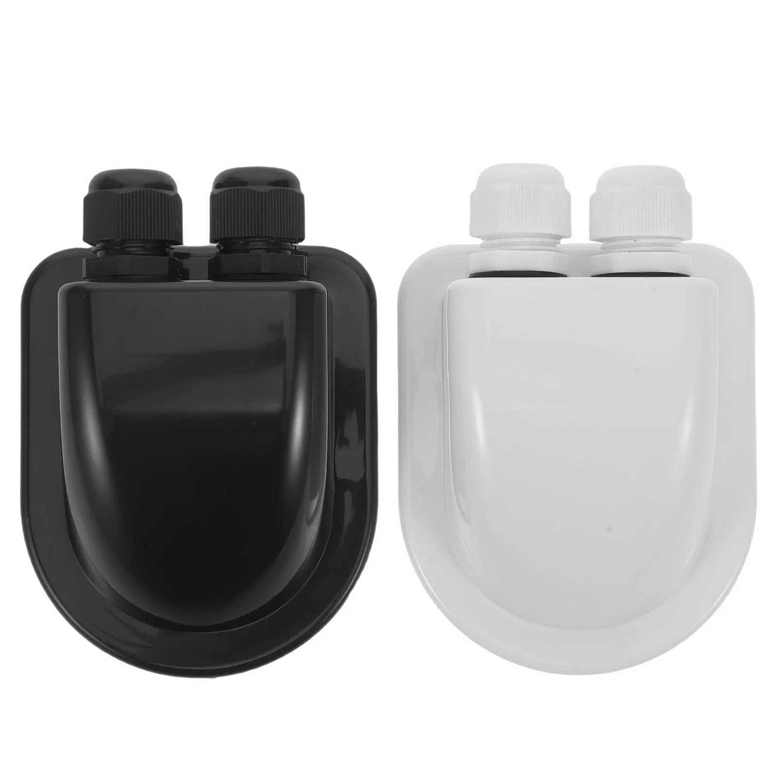 

2pcs Double Cable Entry Gland Box White Waterproof Abs Housing For Rv Boat Yacht Roof Durable Solar Panel Junction Accessory