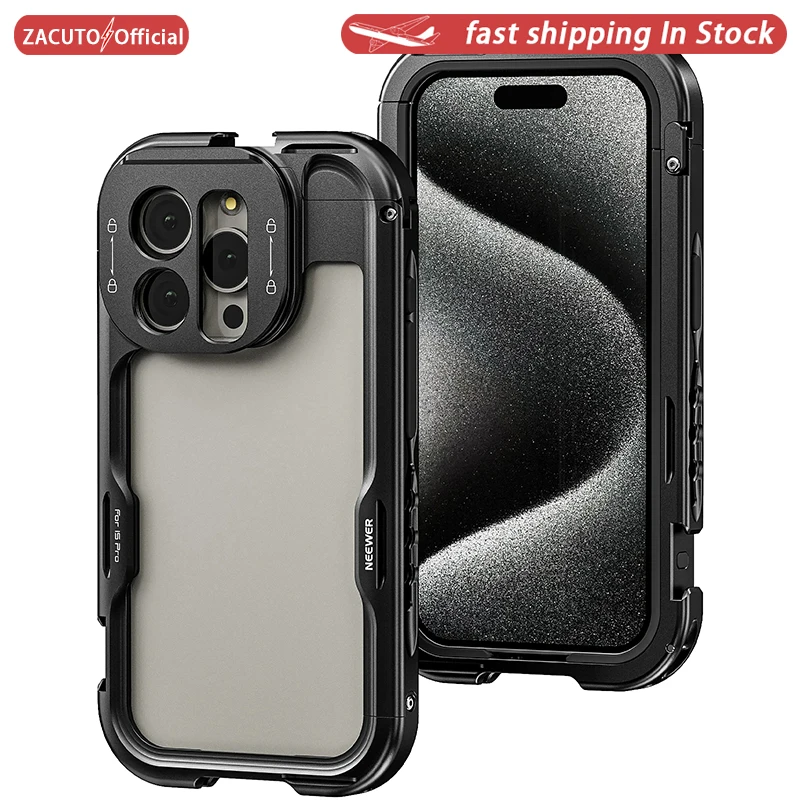 

NEEWER 15 Pro Cage [2nd Generation], Quick Release Design Video Rig Phone Stabilizer Compatible with Moment T Series Lens