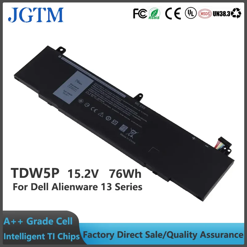 

TDW5P Laptop Battery for Dell Alienware 13 R3 ALW13C D1738 D2718 D2728 D2838 D2508 D2503S D2715S Series V9XD7 0V9XD7 04RRR3 76Wh