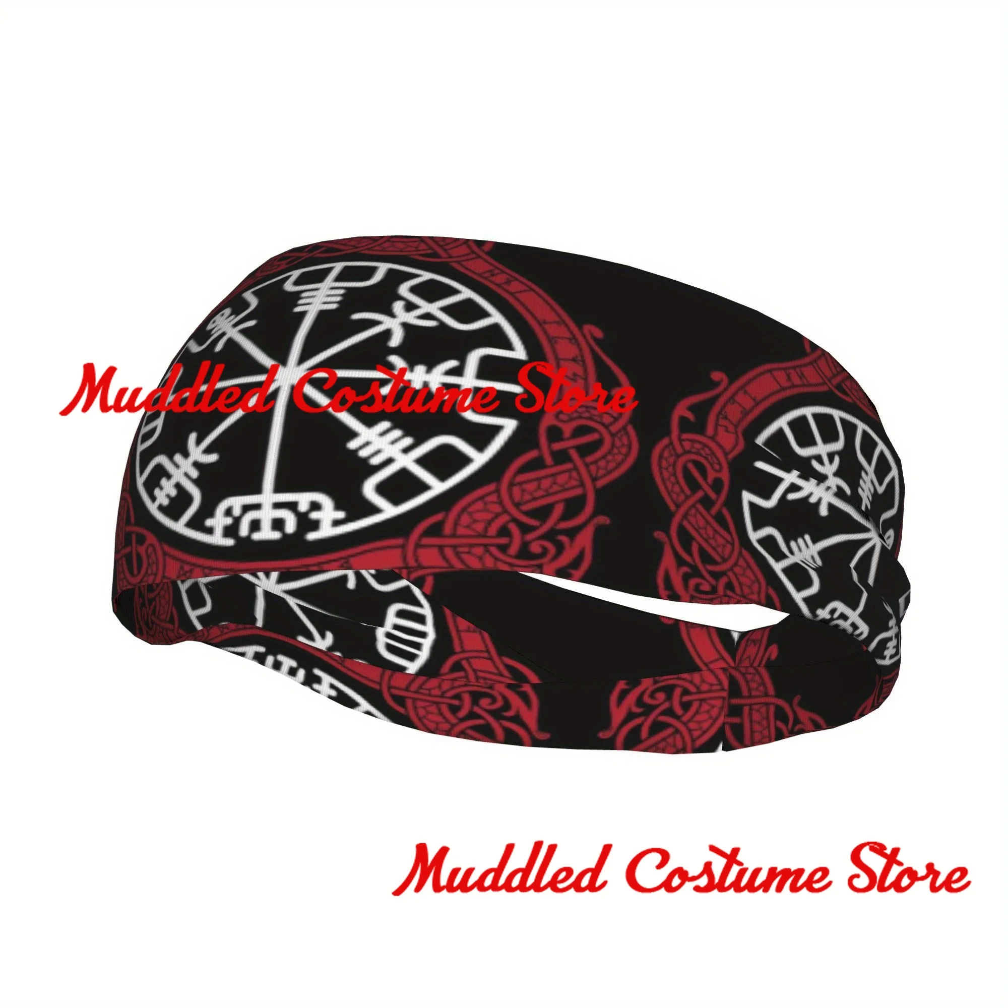 

Скандинавская Vegvisir, языческая повязка на голову со змеей викингов, спортивная эластичная повязка на голову для занятий йогой и фитнесом, эластичная повязка на голову