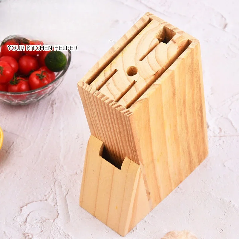 Kitchen multi socket knife holder, wooden Knife stand  household  supplies storage rack kitchen knife floor storage rack