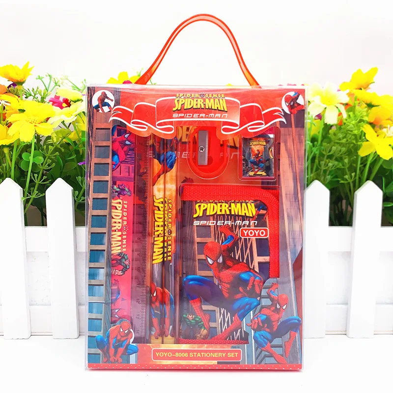 مجموعة أدوات قرطاسية دمى التحالف المنتقمون ، ممحاة ، قلم رصاص ، ماكينة حلاقة ، دفتر صغير ، جائزة المدرسة الابتدائية ، هدية رياض الأطفال