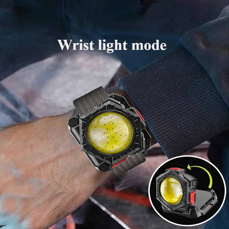 LED Wrist Light Portable Flashlight Rechargeable Watch Lamp Wrist Lighting Torch Mini Flashlight Outdoor Sport Running Light